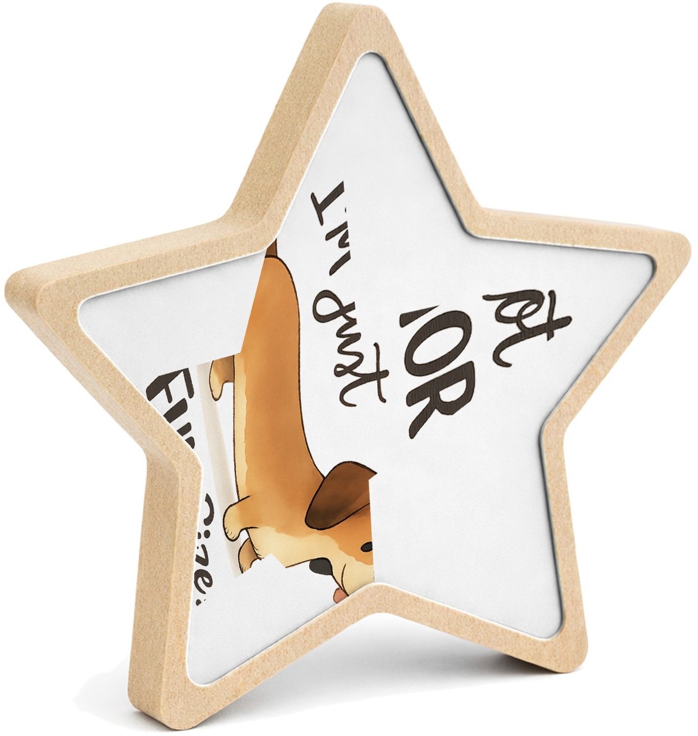 Mr Cadeautjes MDF fotolijst ster 14 x 13,5 - design Een vrolijke dieren-quote met een andere huisdierliefde, opg | cadeau Wit