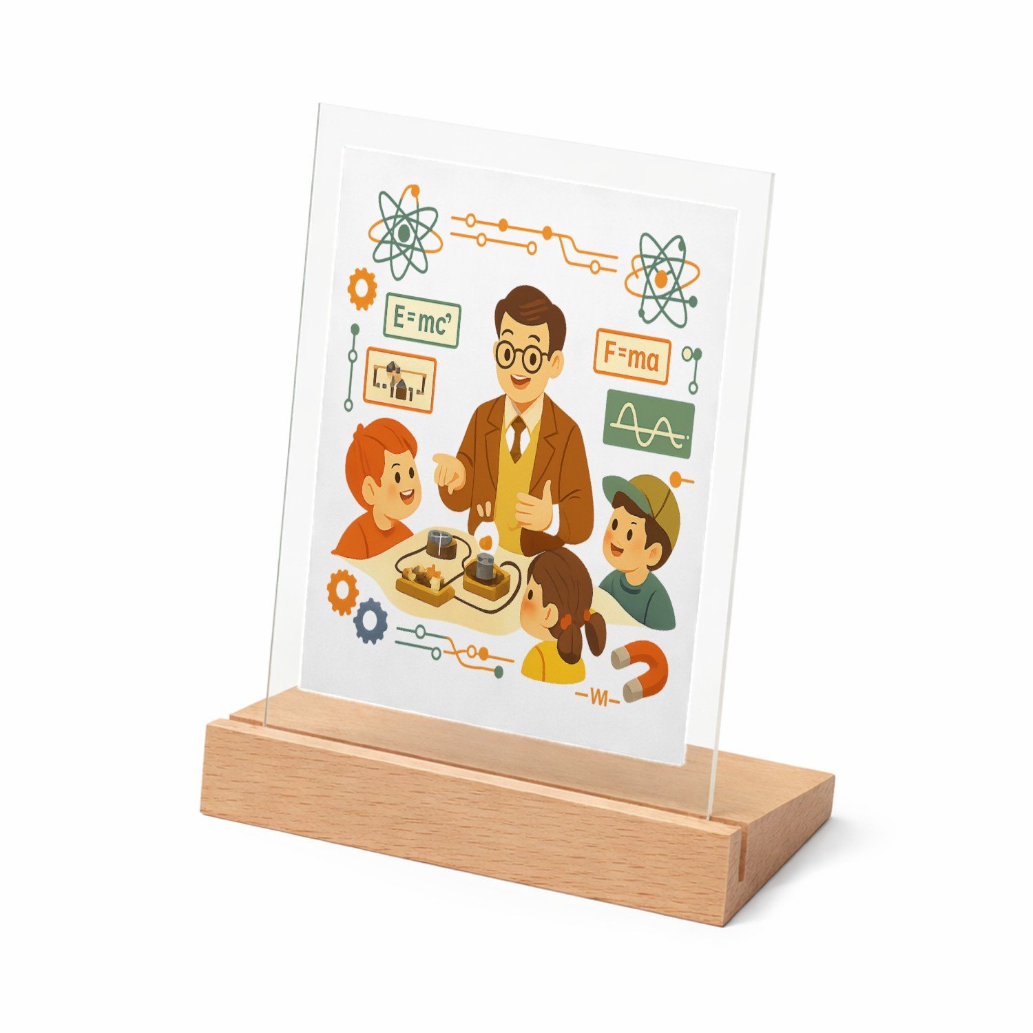 Mr Cadeautjes Glasframe met vaste tekst - design Een vrolijke docentengebruikte schoolposter met een andere v | cadeau Wit