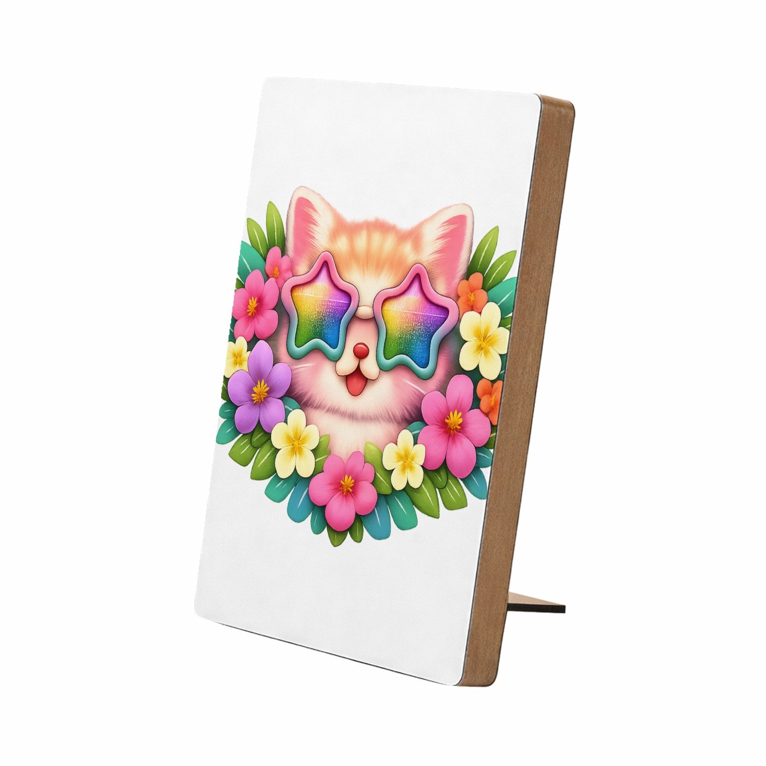 Mr Cadeautjes Glasframe/MDF 12,7 x 17,8 - design Een stoer en vrolijk fantasiedier als centraal badge-motief | cadeau Wit