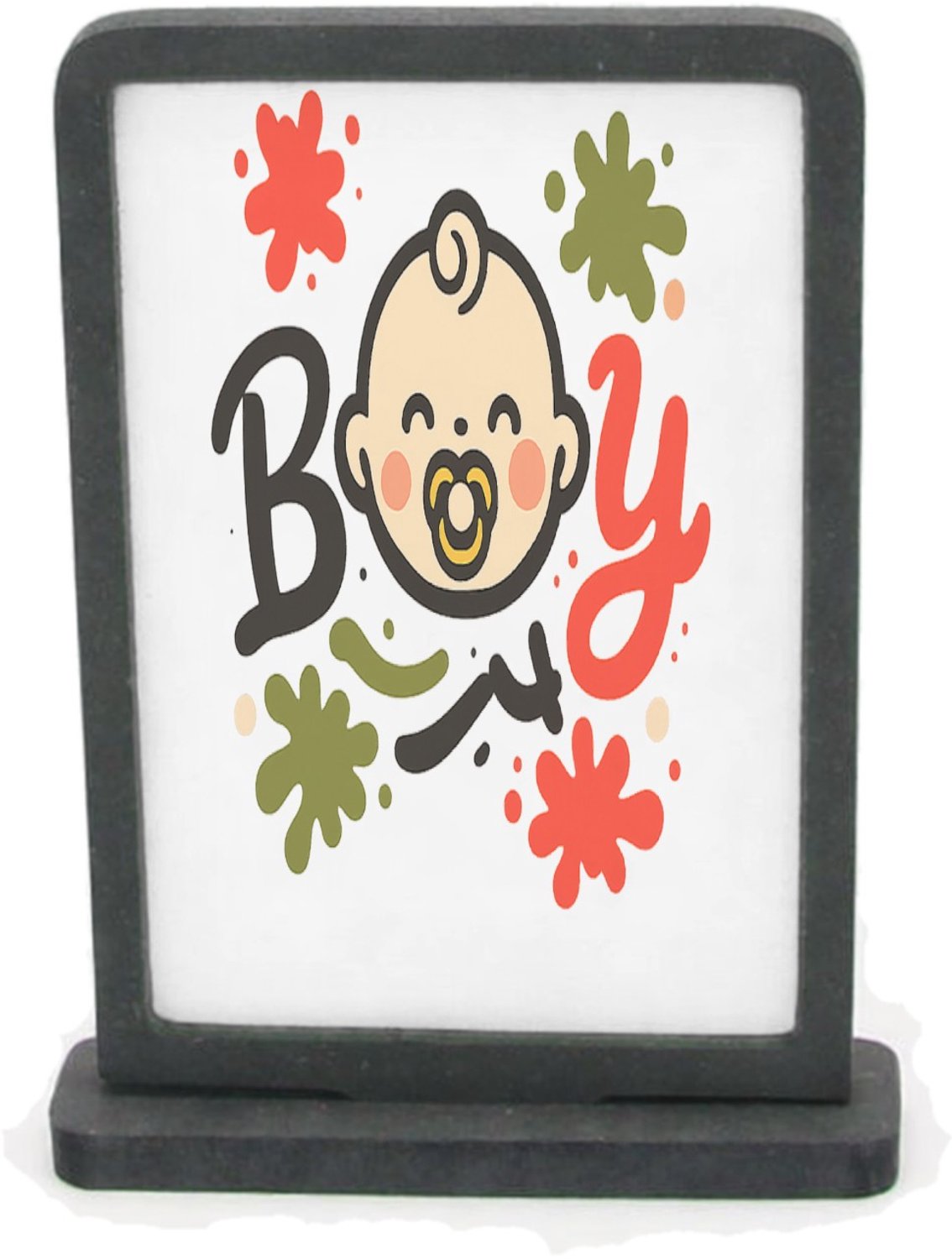 Mr Cadeautjes Houten fotolijst rechthoek met MDF inleg - design Grappige typografische babyprint met sportieve knipoog | cadeau Wit