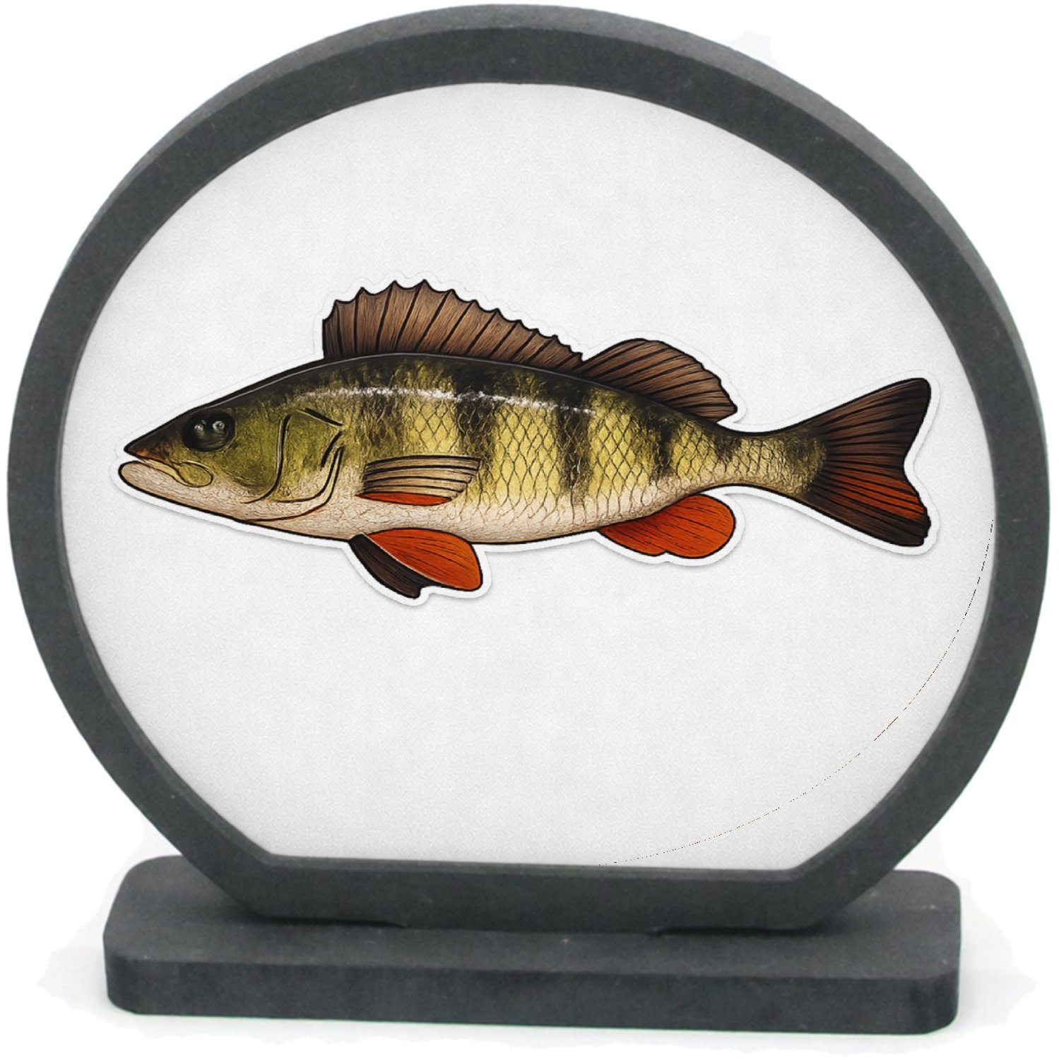 Mr Cadeautjes Houten fotolijst rond met MDF inleg - design Grafische salamander op rotsrand | cadeau Wit