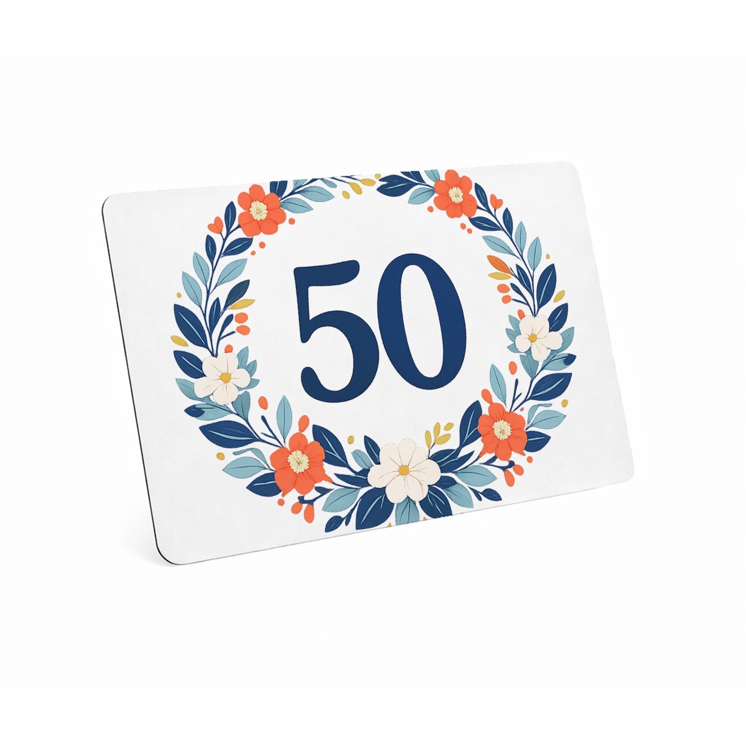 Mr Cadeautjes MDF magnetische fotolijst 28 x 19 - design Mijlpaalverjaardag met een speelse plantenslinger en groot c | cadeau Wit