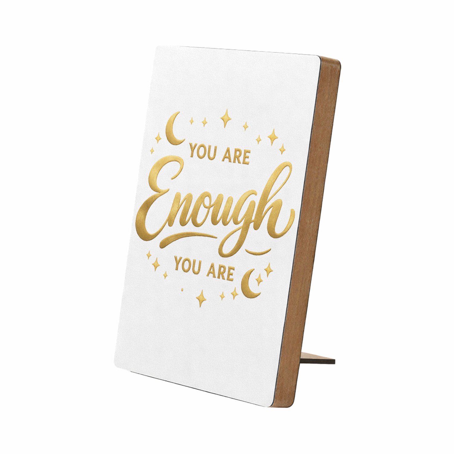 Mr Cadeautjes Glasframe/MDF 12,7 x 17,8 - design Minimalistische affirmatie met sterren en zachte glansaccent | cadeau Wit