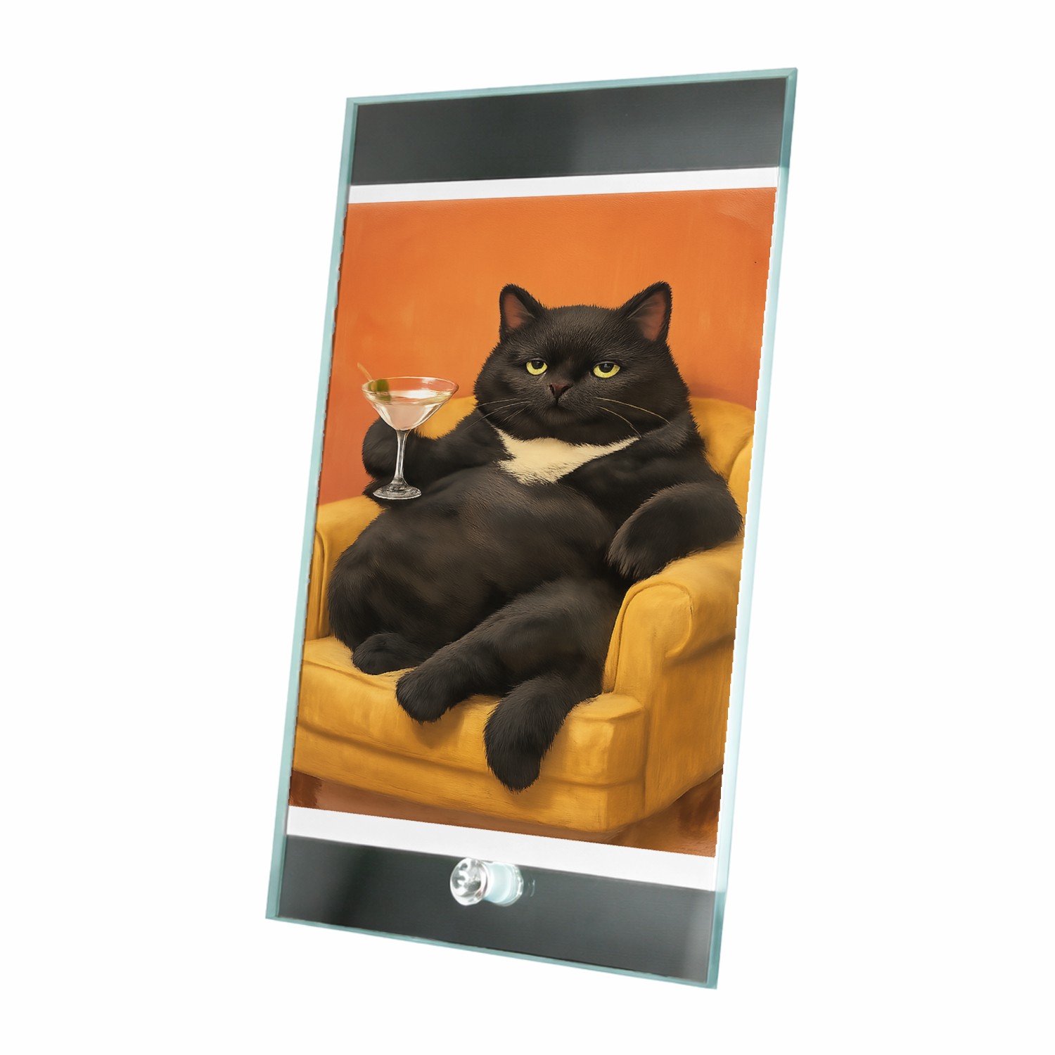 Mr Cadeautjes Glasframe 15 x 23 - design Galerie van exotische huisdieren met chique attitude | cadeau Wit
