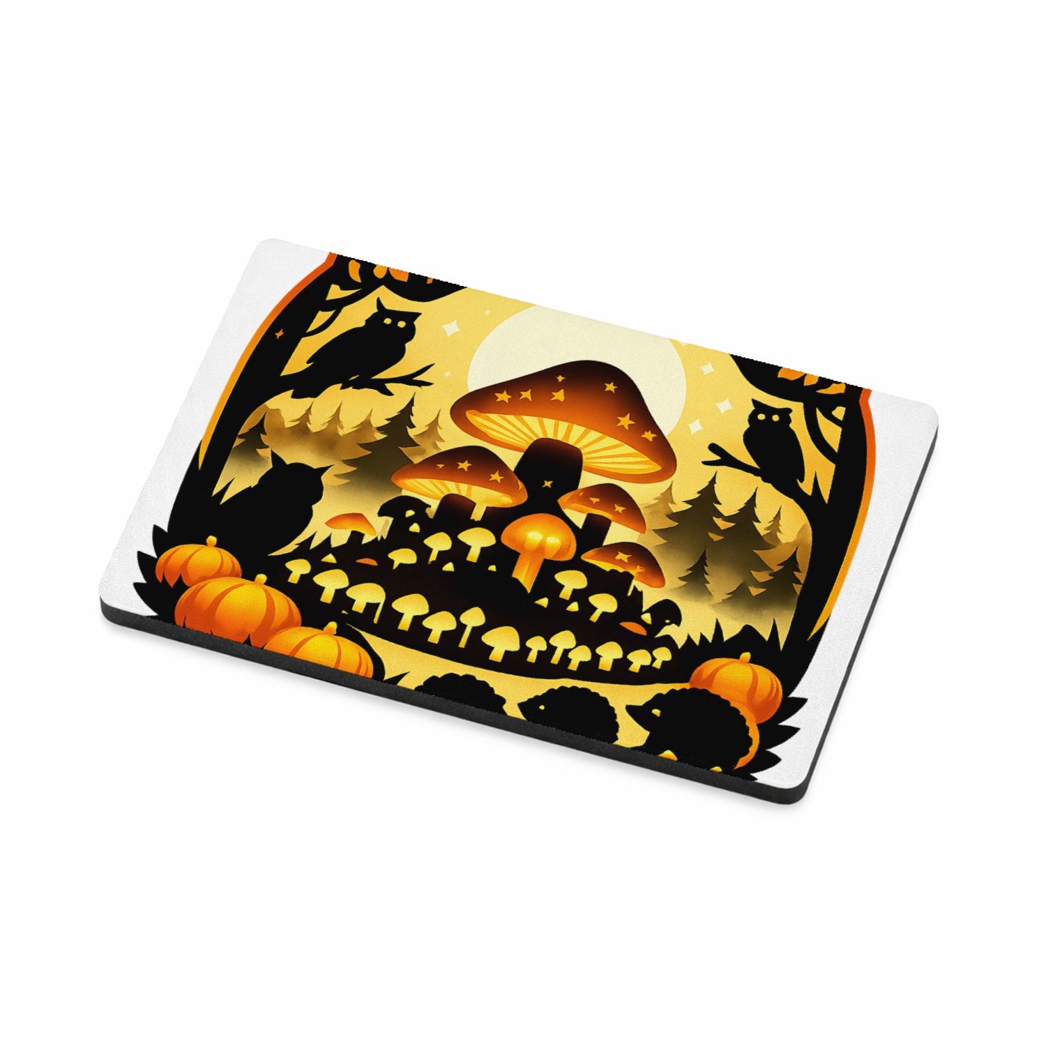 Mr Cadeautjes MDF magnetische fotolijst 7,5 x 5 - design Herfstbos met een grote gloeiende paddenstoelheuvel en klein | cadeau Wit