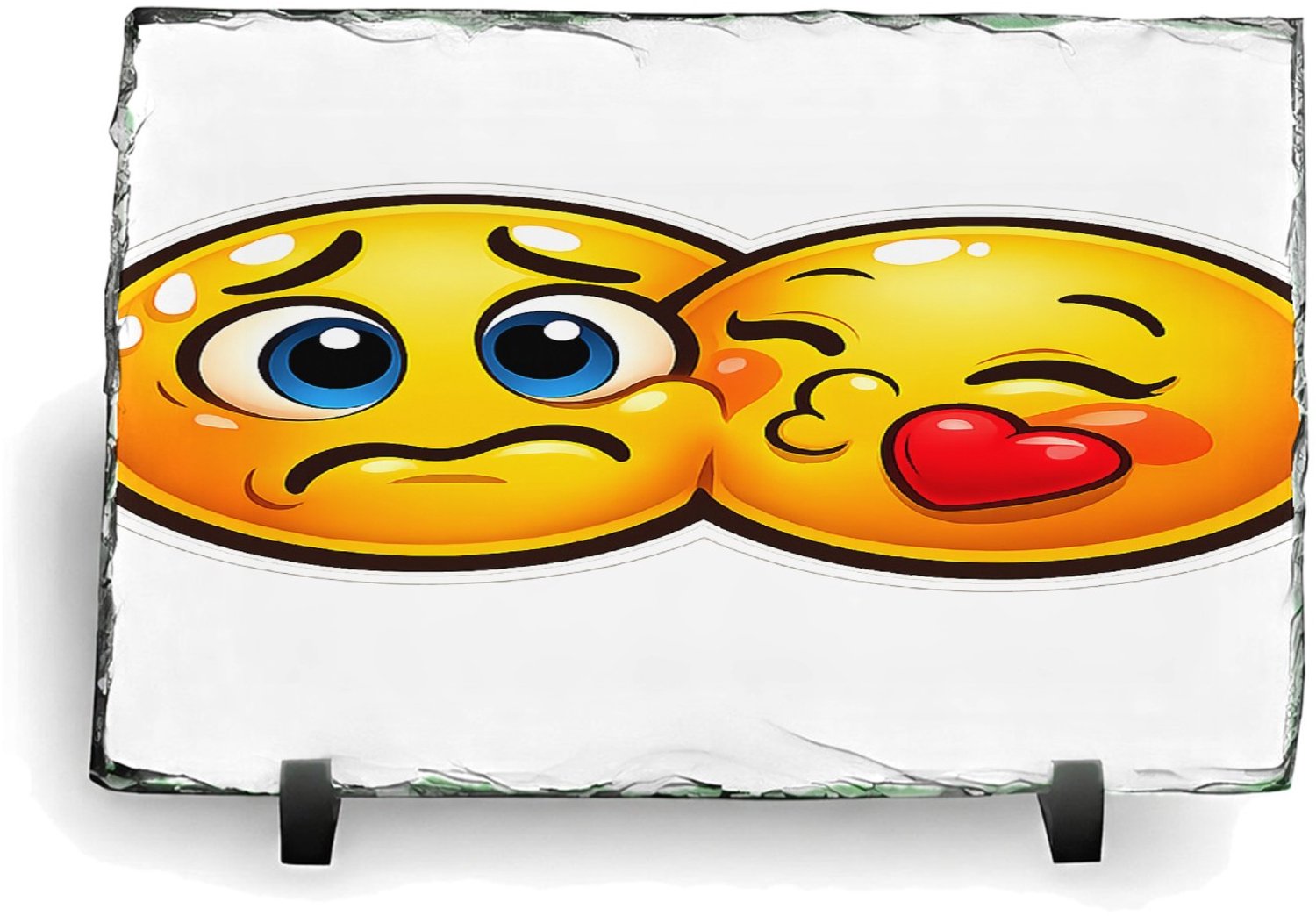 Mr Cadeautjes Leisteen rechthoek 14 x 19,5 - design Een vergelijkbare humoristische contrastopbouw met twee tege | cadeau Wit