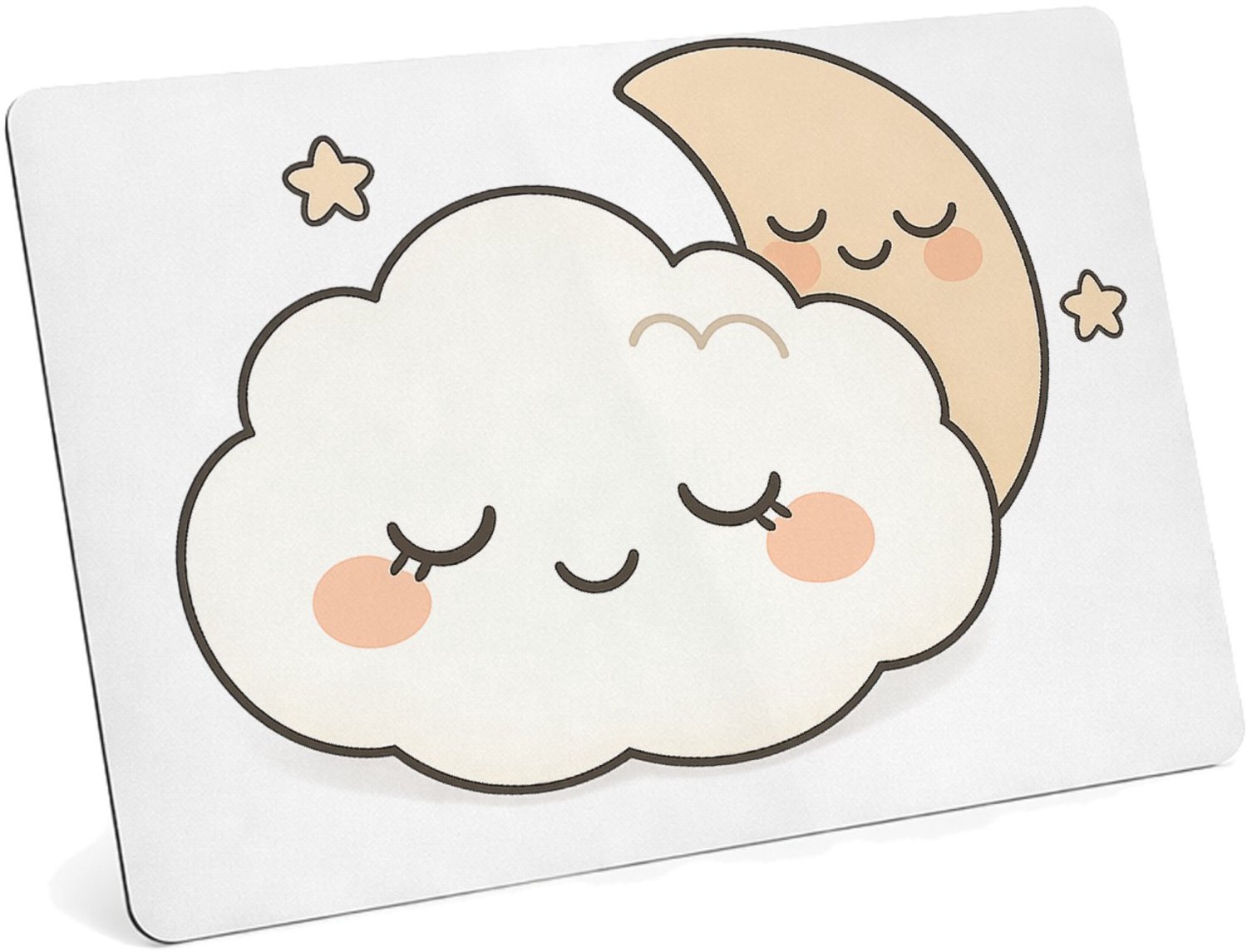 Mr Cadeautjes MDF magnetische fotolijst 28 x 19 - design Rustige regenboogvrienden met gesloten ogen | cadeau Wit