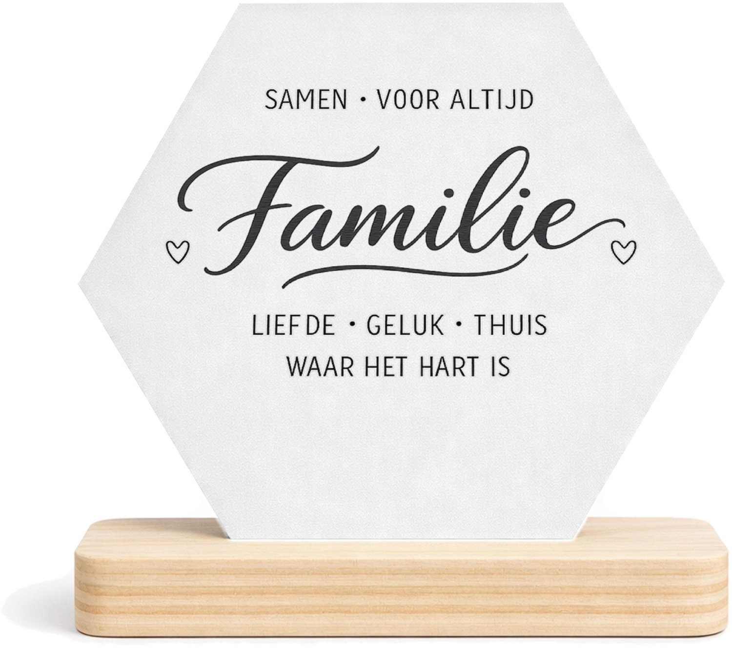 Mr Cadeautjes MDF fotolijst/inleg hexagon 14 x 13 - design Een vergelijkbare warme typografische cadeaustijl met een ce | cadeau Wit