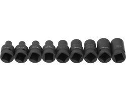 Tapdoppenset - 9-delig - Cr-Mo staal - 1/2 inch