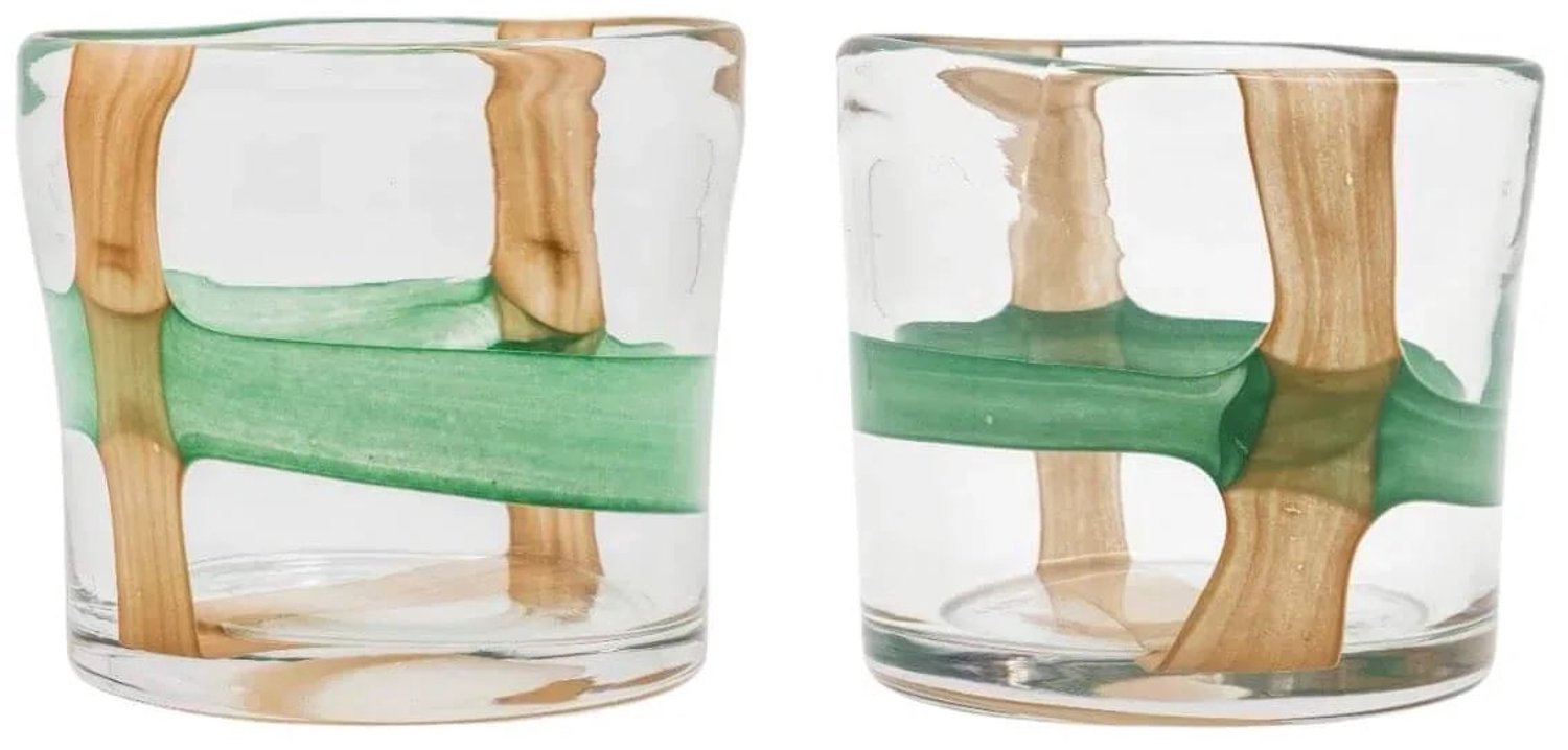 House Doctor Waxinelichthouders Hollis groen-bruin set van 2 [gid://shopify/Metaobject/303100625231]