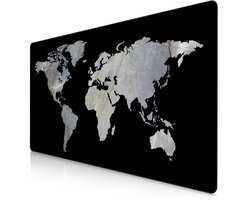 Titanwolf gaming muismat XXXL 1200 x 600 mm - Wereldkaart marmer - antislip - afwasbaar