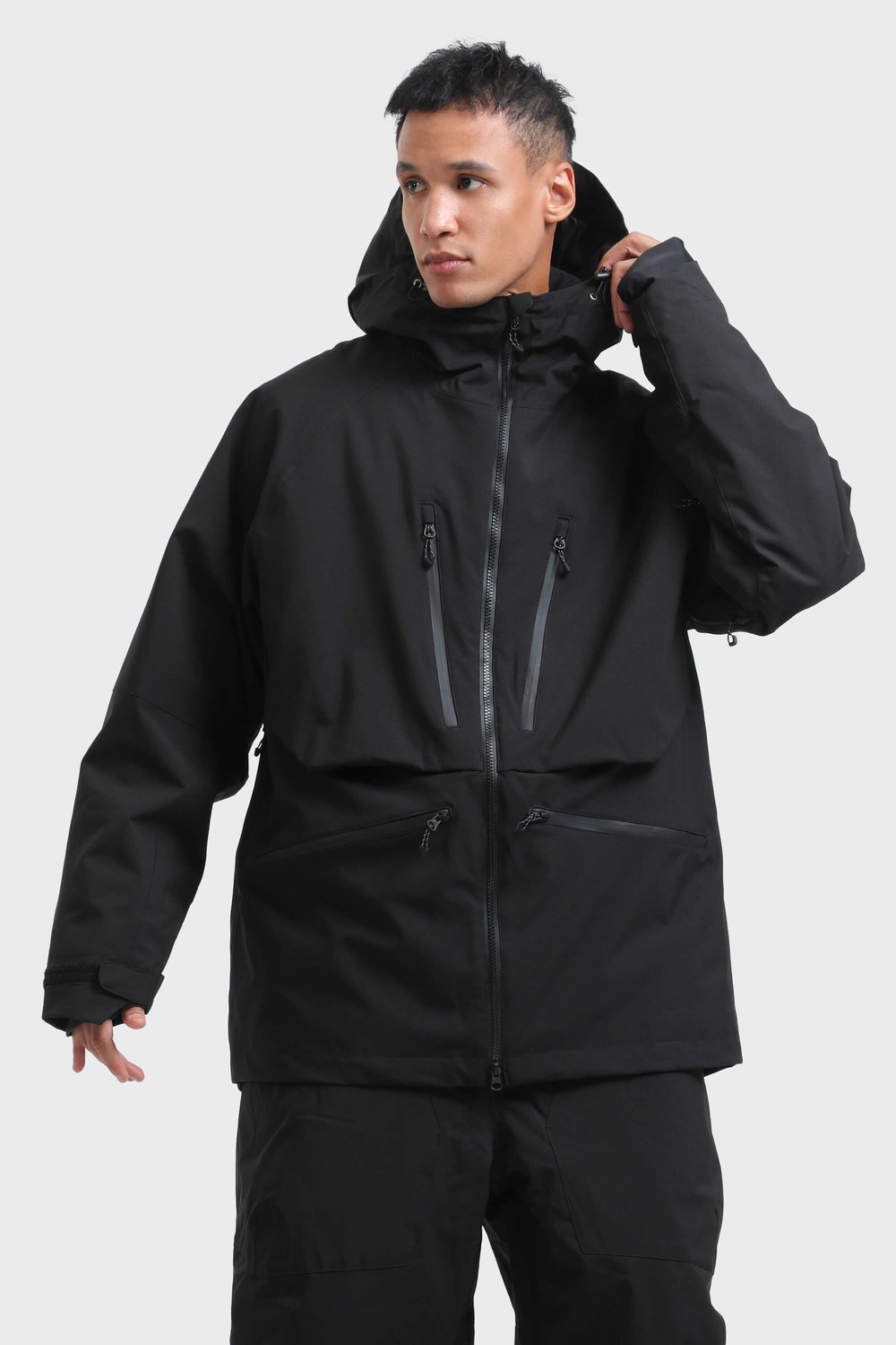 GSOU SNOW Gevoerde multifunctionele ski- en snowboardjas 15K waterdicht Zwart