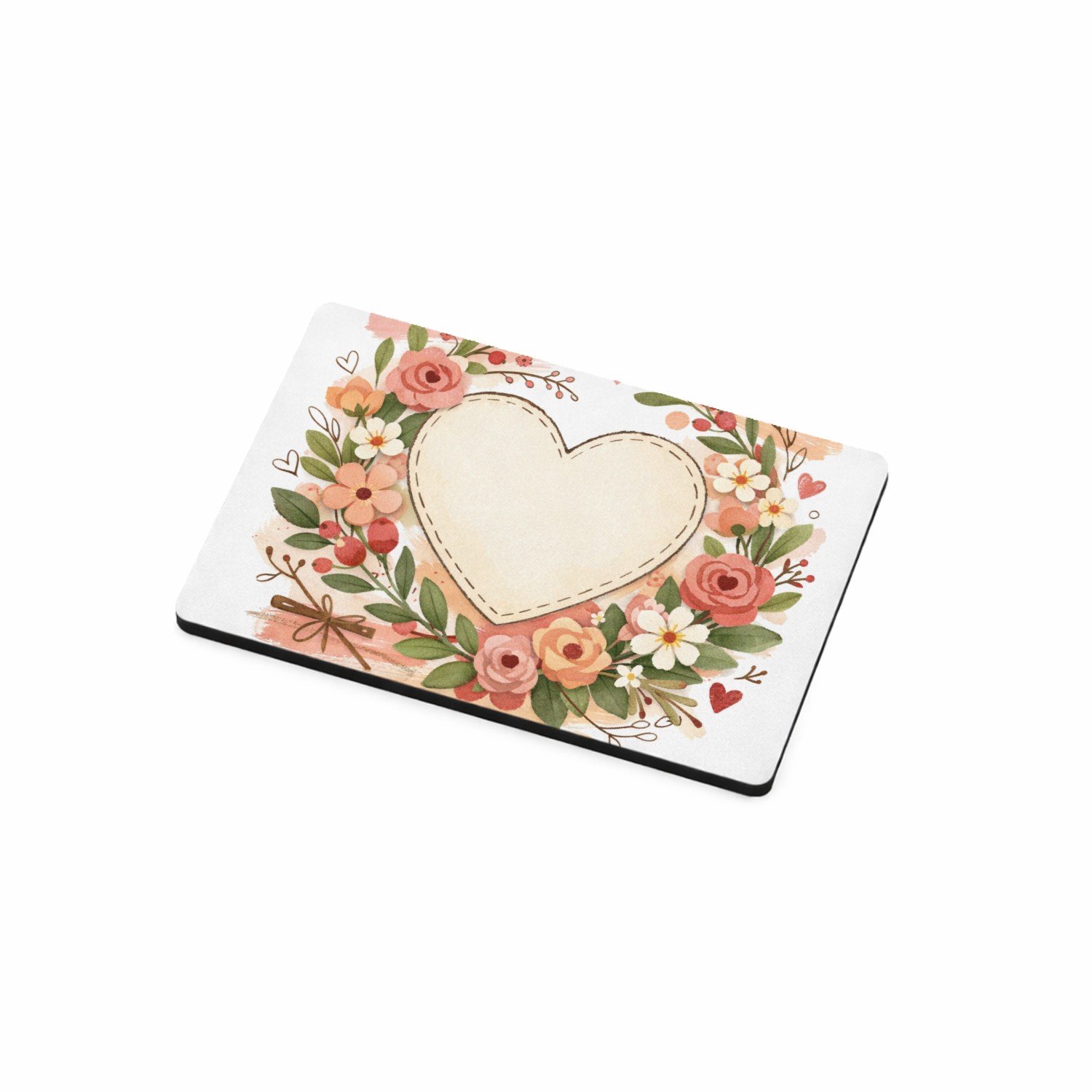 Mr Cadeautjes MDF magnetische fotolijst 7,5 x 5 - design Een romantische bloemenkaart met een zachte seizoenssfeer en | cadeau Wit
