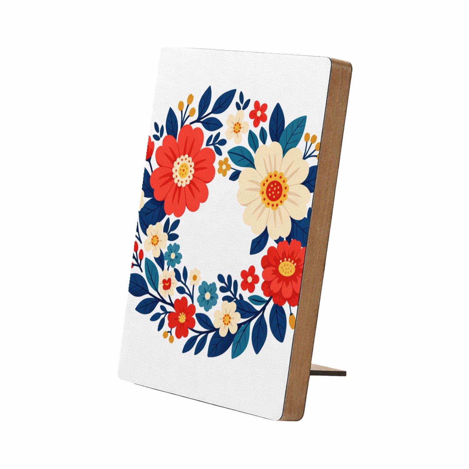 Mr Cadeautjes Glasframe/MDF 12,7 x 17,8 - design Een nieuwe retro-cadeauprint met een botanische rand en een | cadeau Wit