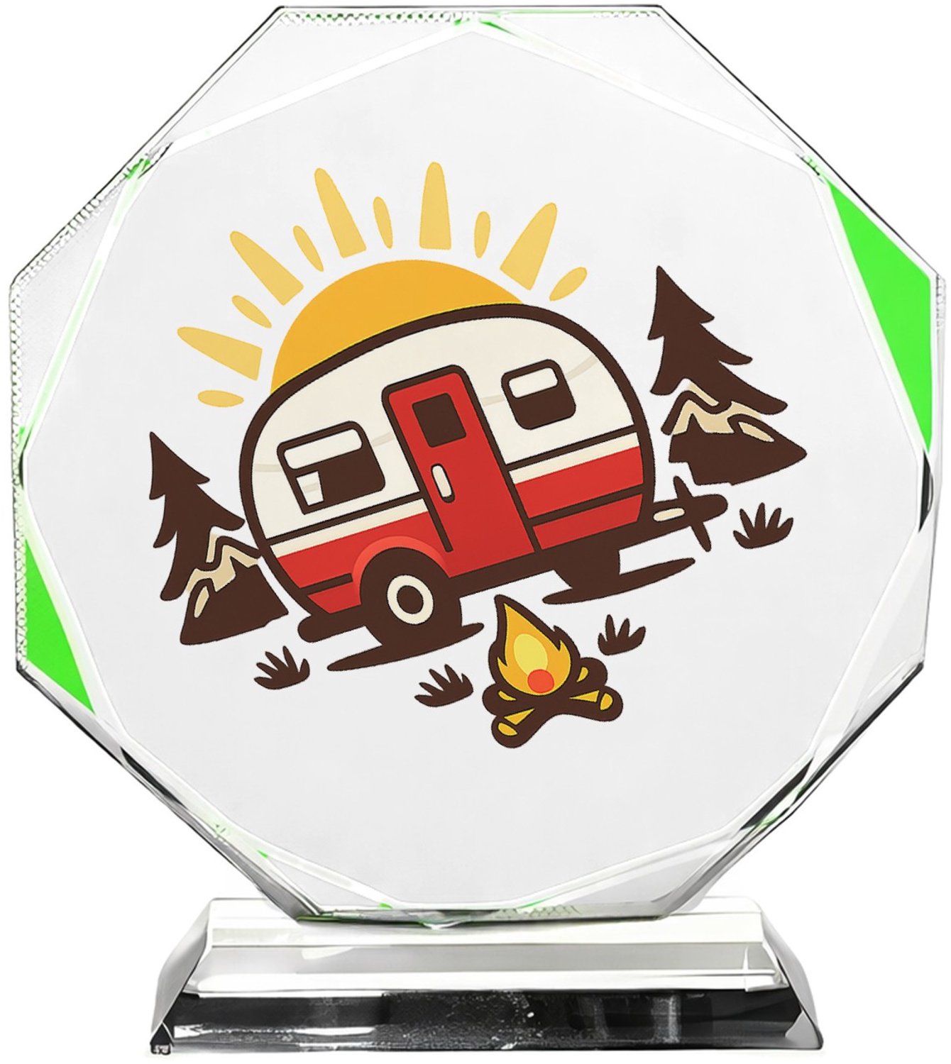 Mr Cadeautjes Fotokristal hexagon - design Een compacte outdoor-humor print met een andere vrijetijdssc | cadeau Wit