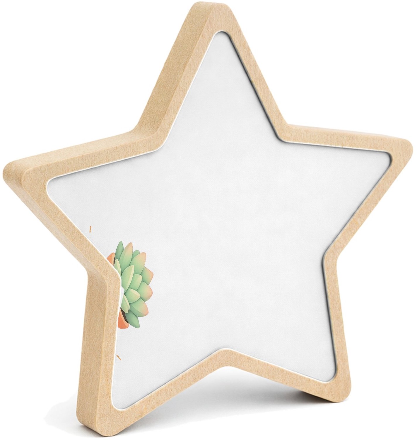 Mr Cadeautjes MDF fotolijst ster 14 x 13,5 - design Een compacte positieve quote rond een rustige botanische com | cadeau Wit