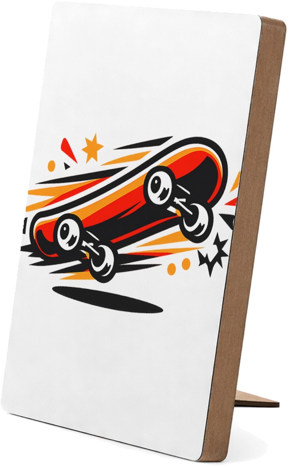 Mr Cadeautjes Glasframe/MDF 12,7 x 17,8 - design Een compacte naamprint met een energiek icoon dat snelheid u | cadeau Wit