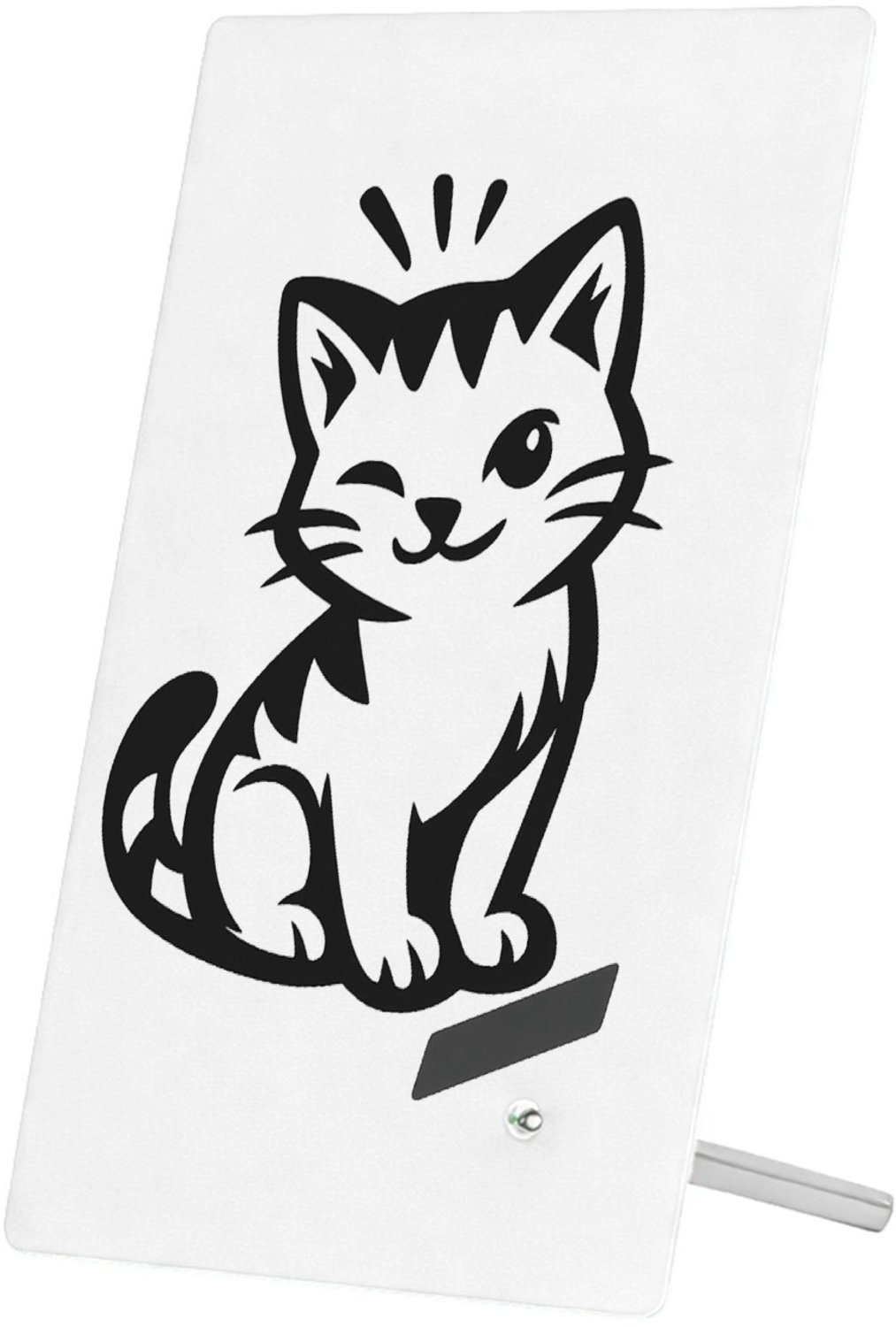Mr Cadeautjes Glasframe 11 x 16 - design Een compacte huisdierprint met een vriendelijke kat en een o | cadeau Wit