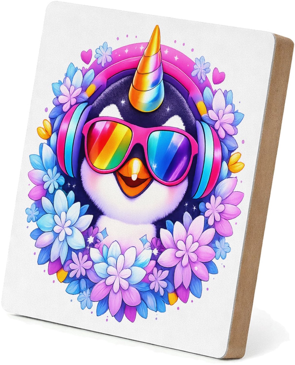 Mr Cadeautjes MDF staande fotolijst 15,2 x 15,2 - design Een speels karakterportret dat een alledaags dier opwaardeer | cadeau Wit