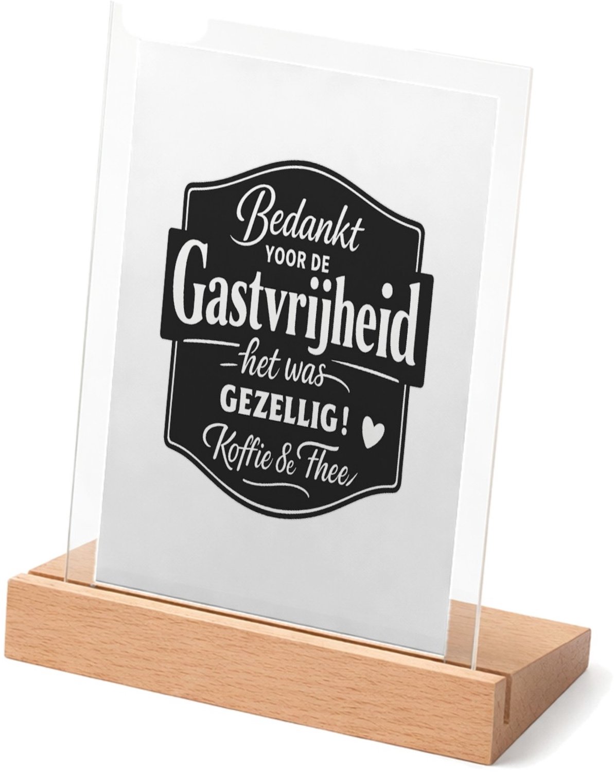 Mr Cadeautjes Glasframe met vaste tekst - design Een speels retro-keukenontwerp met grote typografie en een k | cadeau Wit
