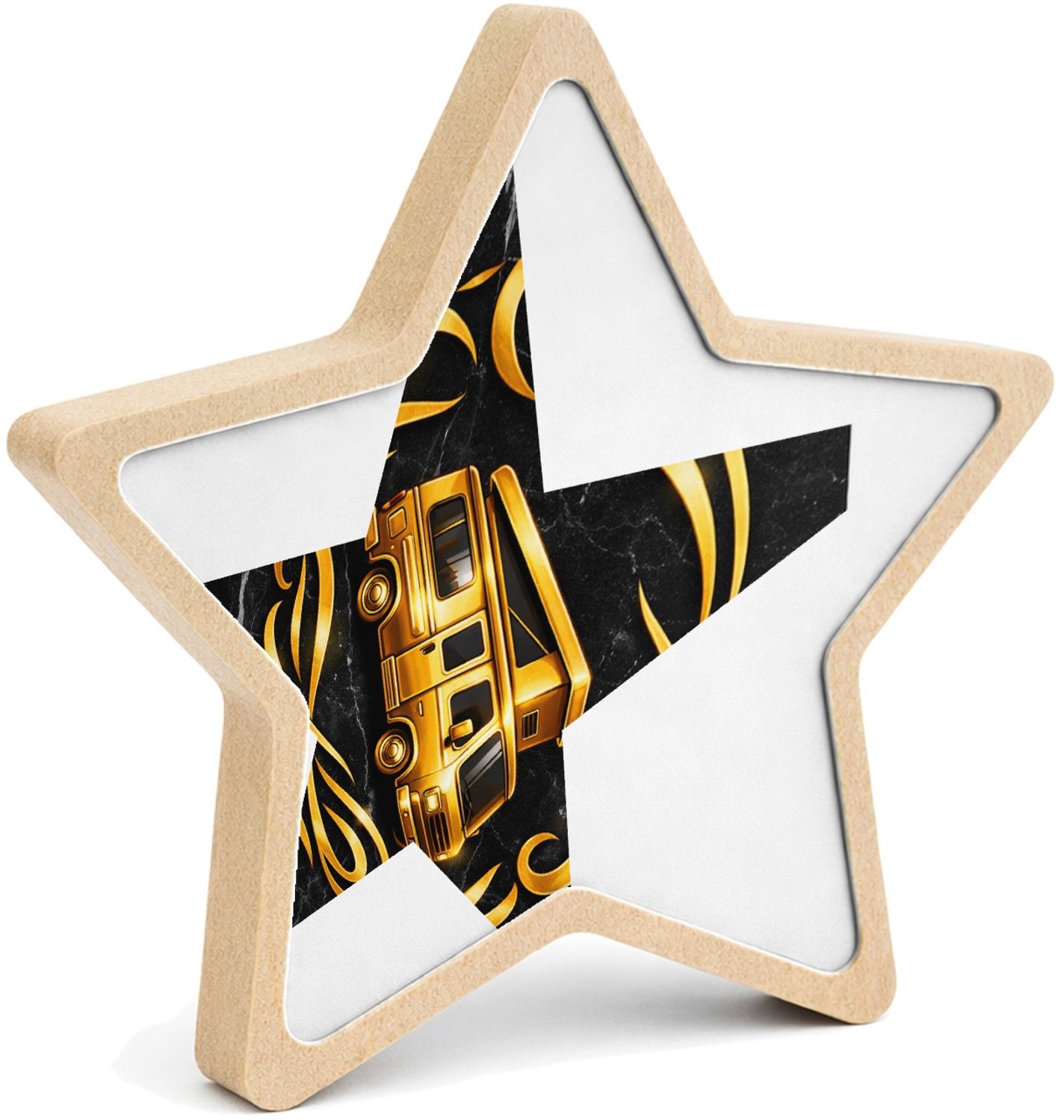 Mr Cadeautjes MDF fotolijst ster 14 x 13,5 - design Een speelse motivatieprint met een donkere achtergrond en ee | cadeau Wit