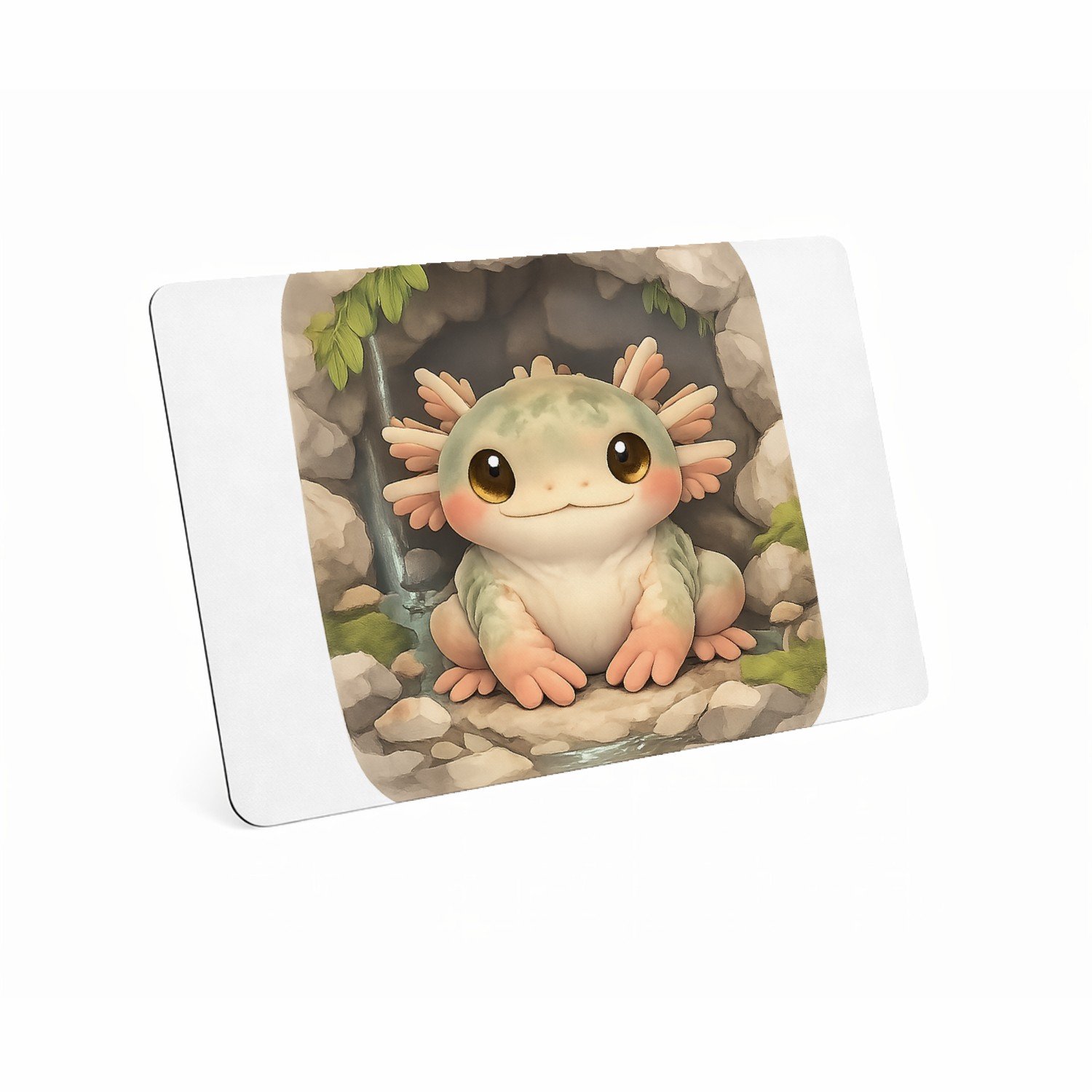 Mr Cadeautjes MDF magnetische fotolijst 28 x 19 - design Een compact, schattig portret van een mini-forest creature i | cadeau Wit