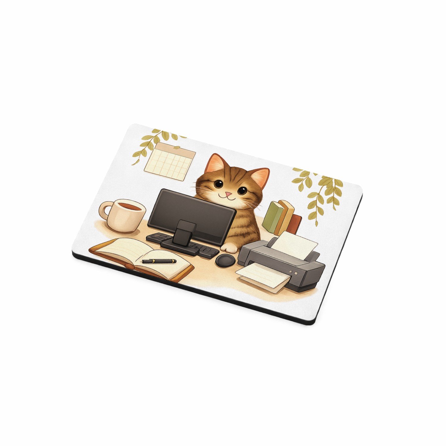 Mr Cadeautjes MDF magnetische fotolijst 7,5 x 5 - design Een hond als ‘supportmedewerker’ aan een receptiebalie met e | cadeau Wit