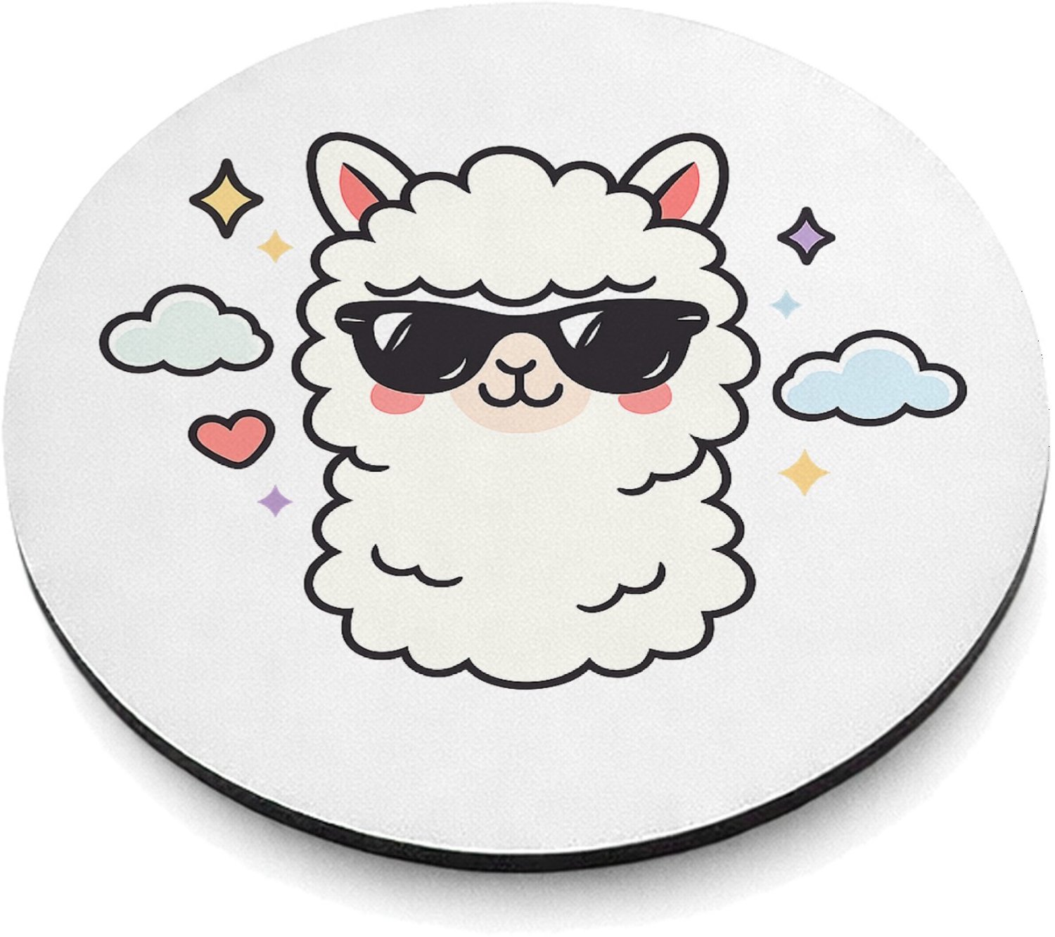 Mr Cadeautjes MDF magnetische fotolijst rond Ø 9,5 - design Brutale, vrolijke quote met een schattig maar eigenzinnig di | cadeau Wit