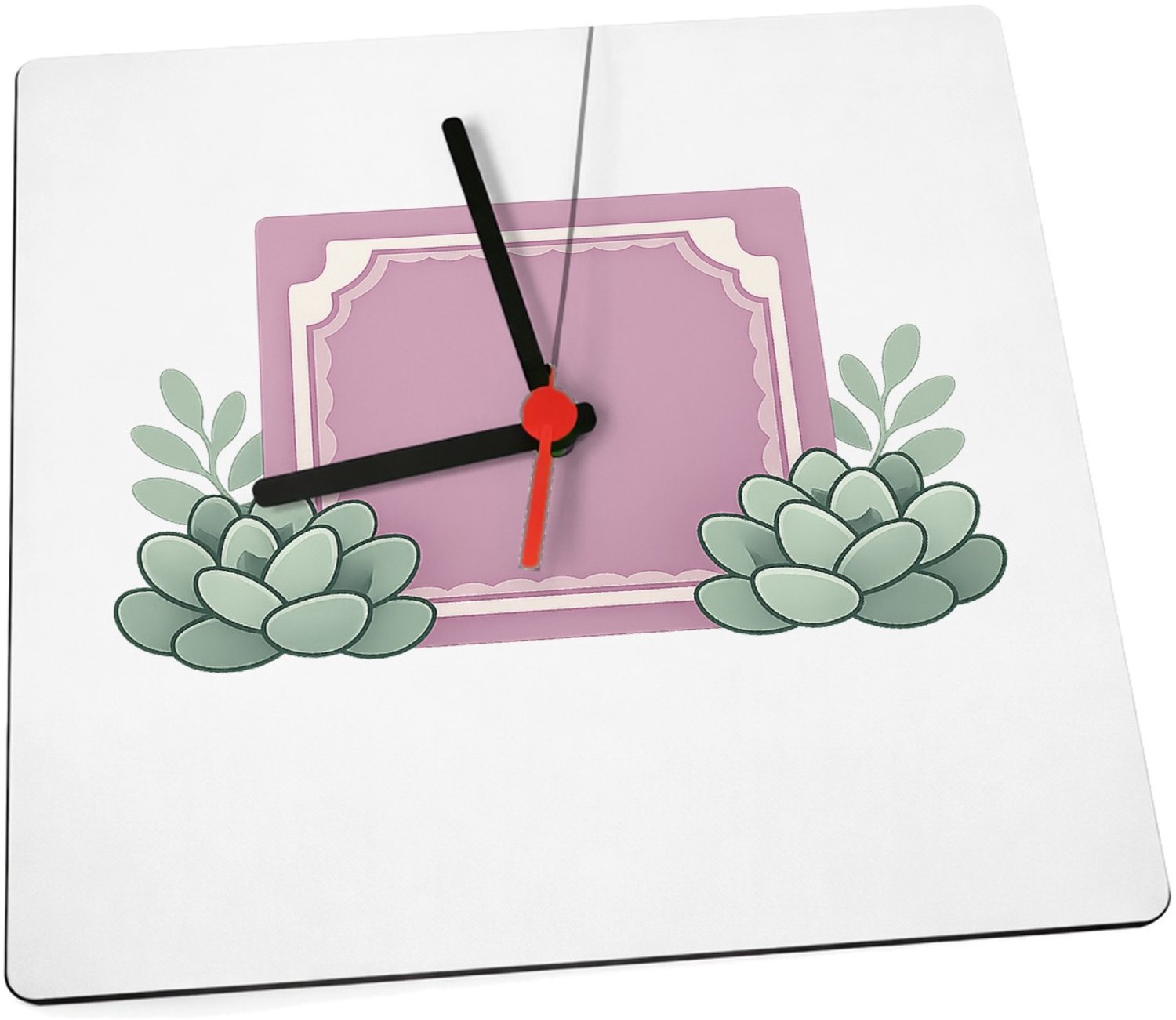 Mr Cadeautjes Klok 19 x 19 - design Een ronde plantenhanger met speelse quote en zachte pastelbl | cadeau Wit