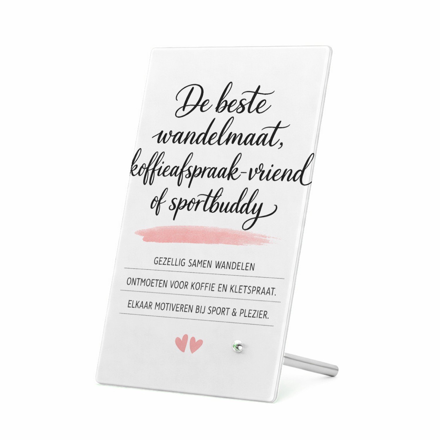 Mr Cadeautjes Glasframe 11 x 16 - design Een minimalistische quote-print rond vriendschap buiten het | cadeau Wit