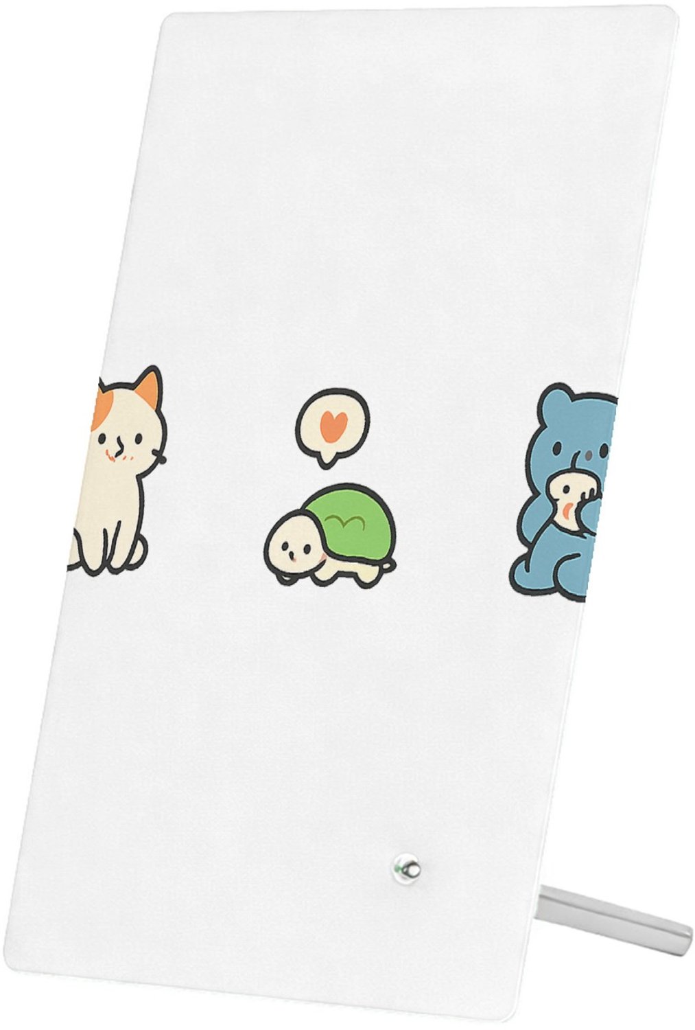 Mr Cadeautjes Glasframe 11 x 16 - design Een rustige, speelse dierenrij met een kleine snack- of eetk | cadeau Wit