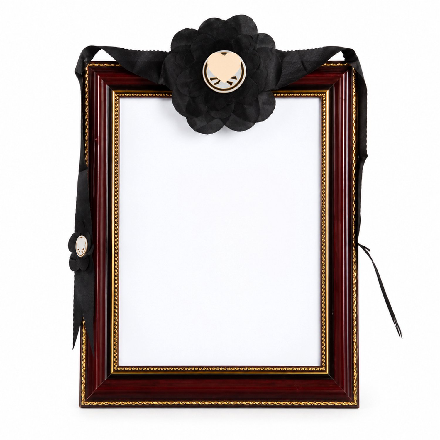 SWGOTA Zwart-rode staande fotolijst met bloemdecoratie 8 inch 20,3 × 15,2 cm Zwart;Rood
