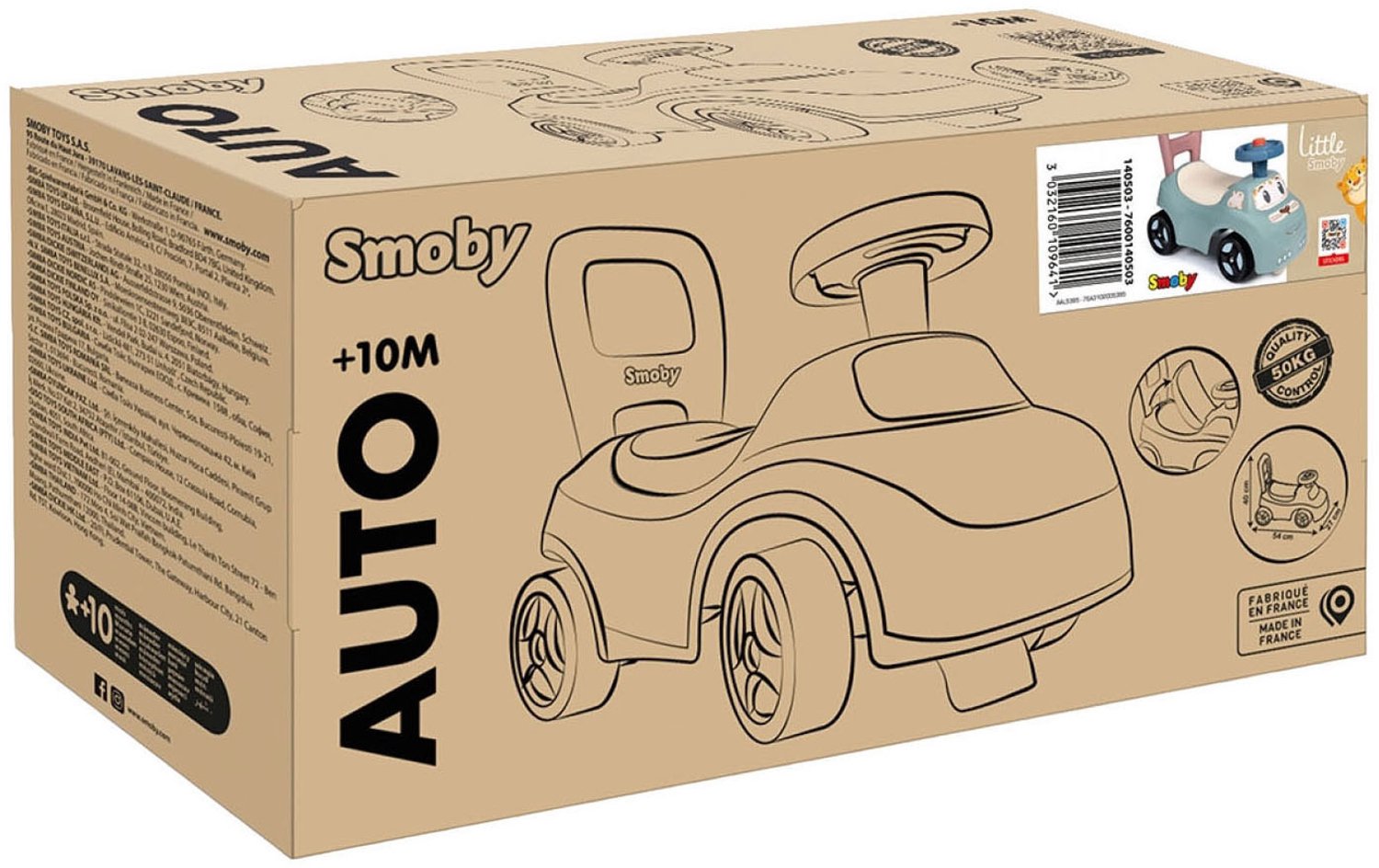 Smoby - Loopauto - Little Smoby auto Ride-On - Opbergruimte - Vanaf 10 maanden — afbeelding 11