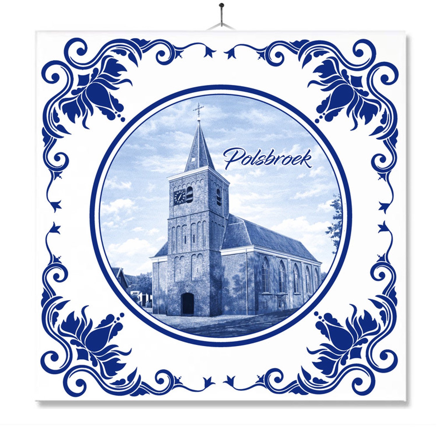 MC Living Tegel Met Opdruk | Polsbroek | Delft Blauw | Cadeau | Inclusief Geschenkdoos | Standaard | Ophangsysteem Multi-Color