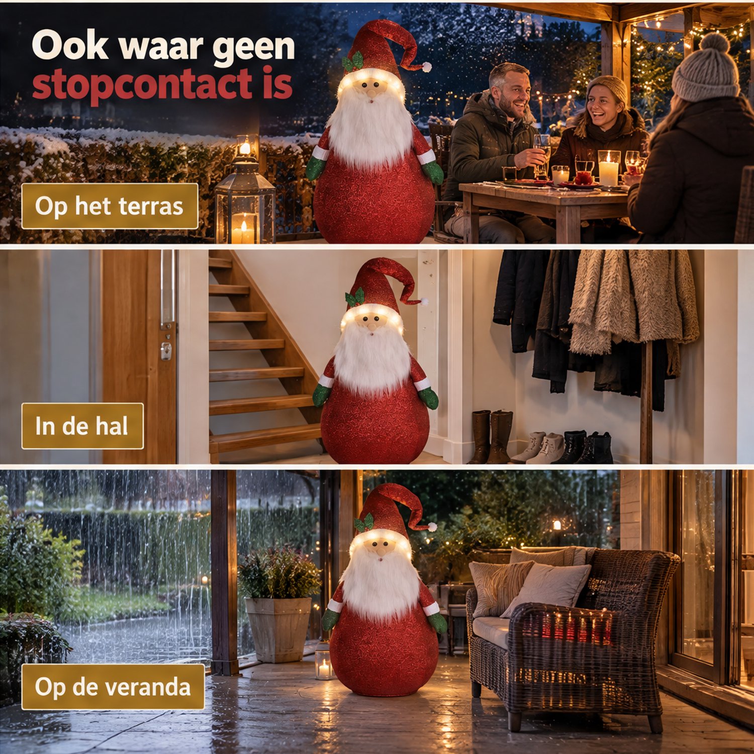 Levano Kerstversiering - Kerstdecoratie voor Binnen - Kerstman met Kerstlampjes - Kerstfiguren Buiten - Kerst Buitenverlichting - Kerstbeelden - Kerstfiguur LED - Kerstdecoratie Tuin - Kerstman op Batterij - LED Kerstverlichting met Timer – foto 7