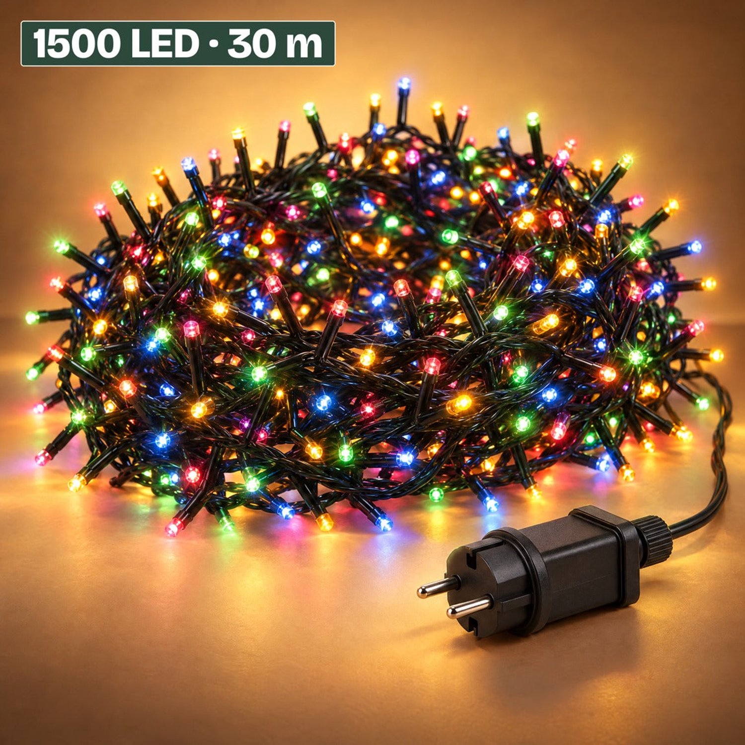 Levano Kerstverlichting Buiten 1500 LED 30 m - Clusterverlichting Kerstboom - Kerstlampjes Gekleurd - Kerstboomverlichting met Timer - LED Lichtsnoer met Stekker - Lichtslinger voor Binnen en Buiten - Kerstlichtjes - Lichtjes Slinger - IP44