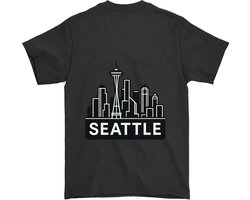 Seattle Skyline Shirt – SEATTLE – Modern Outfit – Unisex T-Shirt voor Dames & Heren – Leuk Cadeau