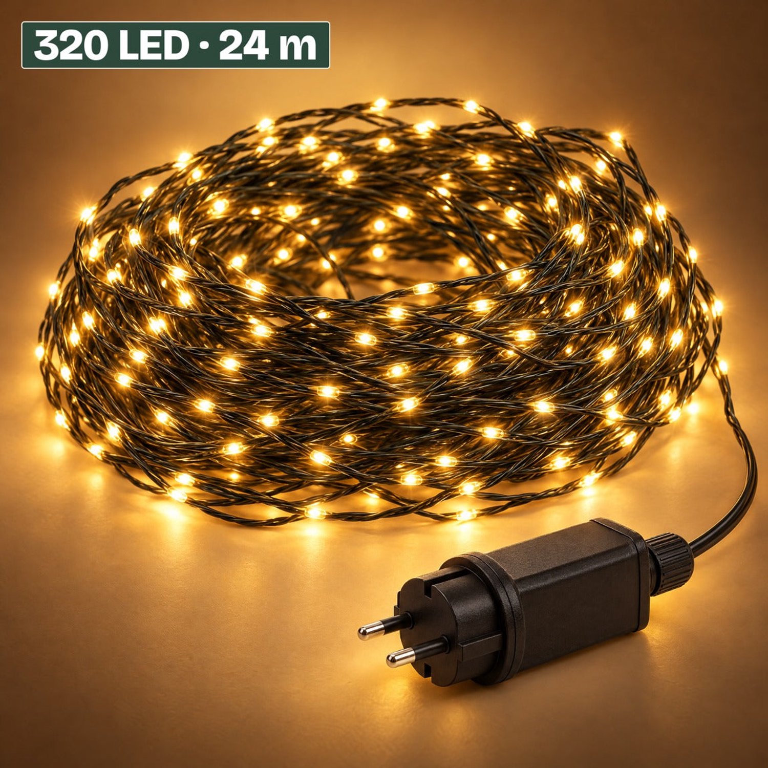 Levano Kerstverlichting Buiten - 320 LED 24 m - Extra Warm Wit - Kerstlampjes - Tuinverlichting - Lichtsnoer voor Binnen en Buiten - Buitenverlichting - LED Verlichting - Kerstboomverlichting - Lichtslinger - Sfeerverlichting - Snoerverlichting