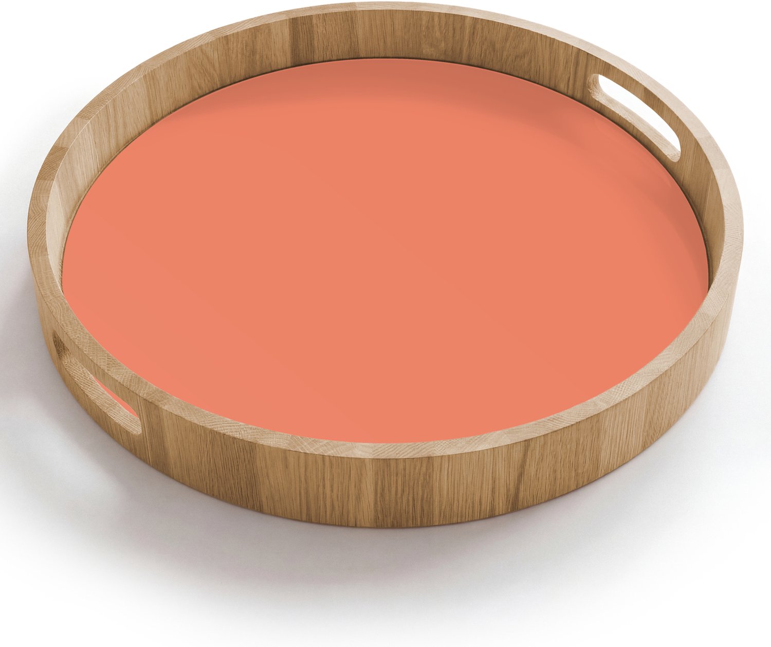 Dienblad rond 40x40 cm - Schootdienblad hout - Warm - Clay - Terracotta - Borrelplank rechthoek - Plateau houten dienbladen