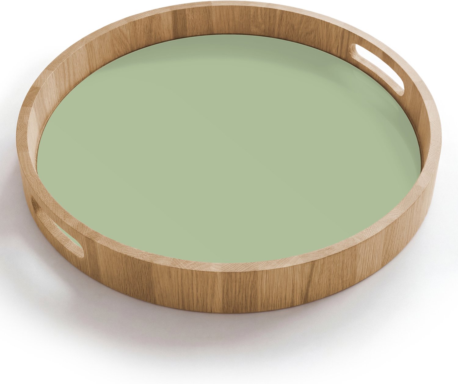 Dienblad rond 40x40 cm - Schootdienblad hout - Spring - Sprint - Groen - Borrelplank rechthoek - Plateau houten dienbladen