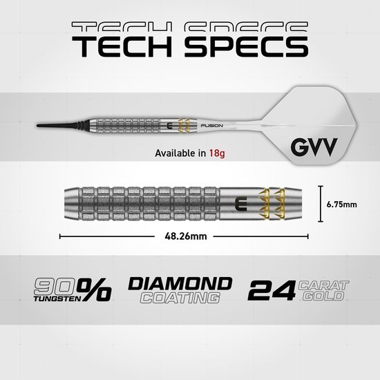 Winmau Gian van Veen W Max 90% - Soft Tip Darts van Winmau — afbeelding 5