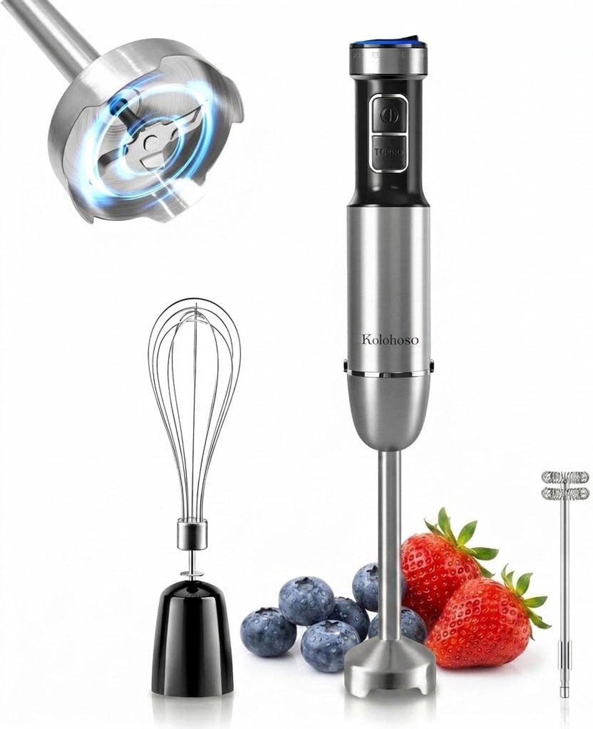 Staafmixer 3-in-1 - Grijs - 1500 W - Met 25 Snelheden en Turbo - Voor Koken en Bakken