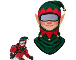 3D Print Balaclava Masker - Bivakmuts - Kerst Ski Masker - Facemask - Balaclava - Grappige Skimaskers - Unisex - Kerst skimasker voor buiten - Grappige cadeaus - Gezichtsmasker - voor Wintersport, Skiën, Kerst - Elfen