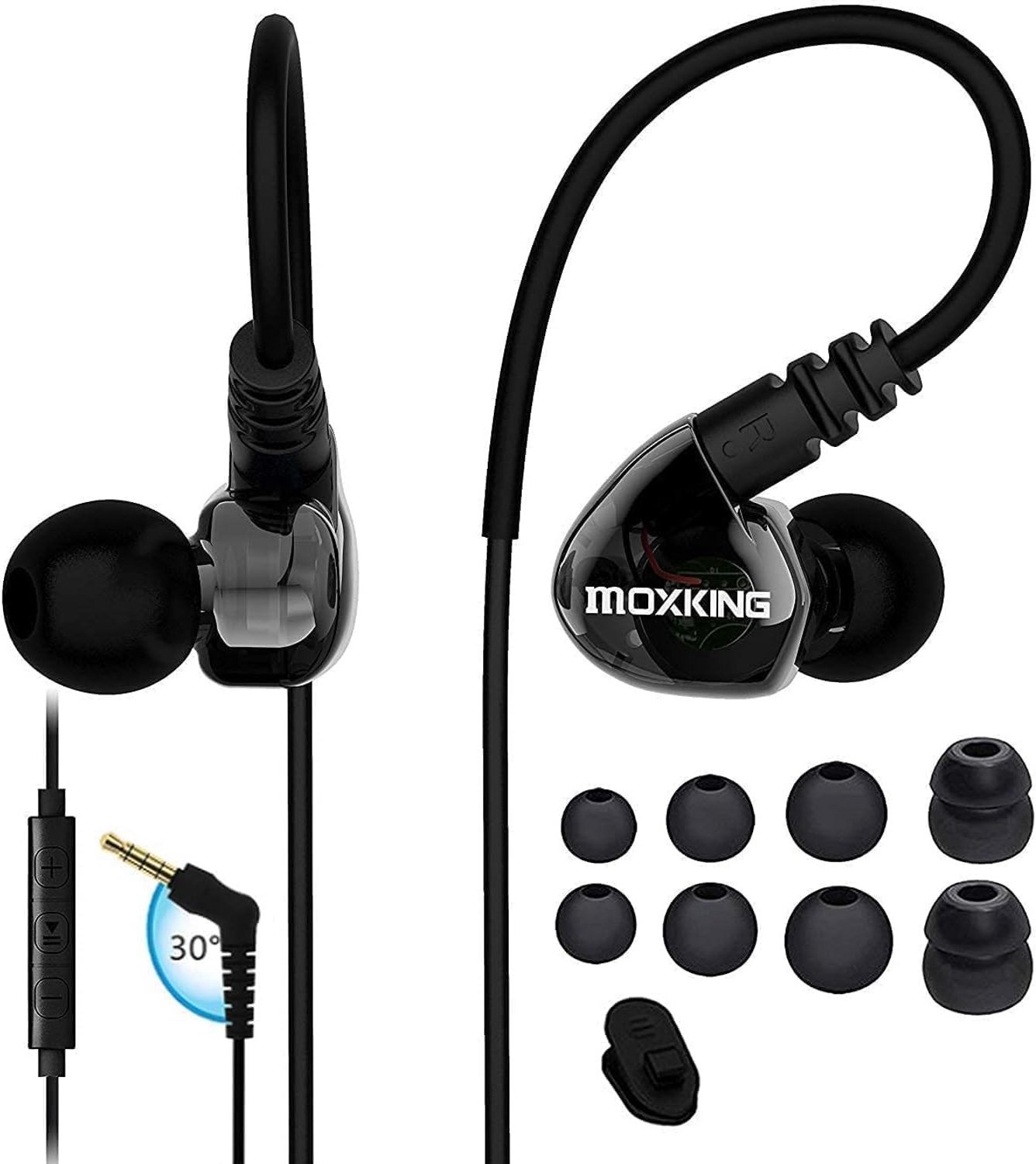 Oordopjes voor Hardlopen - Zwart - Sportieve In-Ear Oordopjes met Geluidsisolatie - Voor Kleine Oren