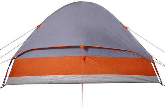 vidaXL Koepeltent - 2-persoons - Waterdicht - Grijs/Oranje Kampeertentoonstelling - Campingtent - Tweepersoonstent - Waterdichte Tent - Lichte Tent van Vidaxl — afbeelding 2