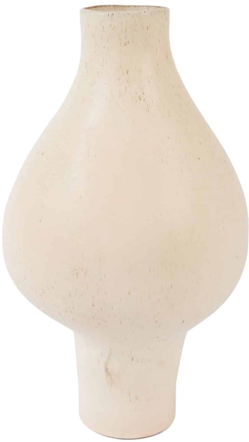 Light & Living Vaas Zaroti - Crème - 24x24x40.5cm - Keramiek - Japandi - Bloemenvaas - Woondecoratie - Decoratieve vaas voor woonkamer of slaapkamer Wit