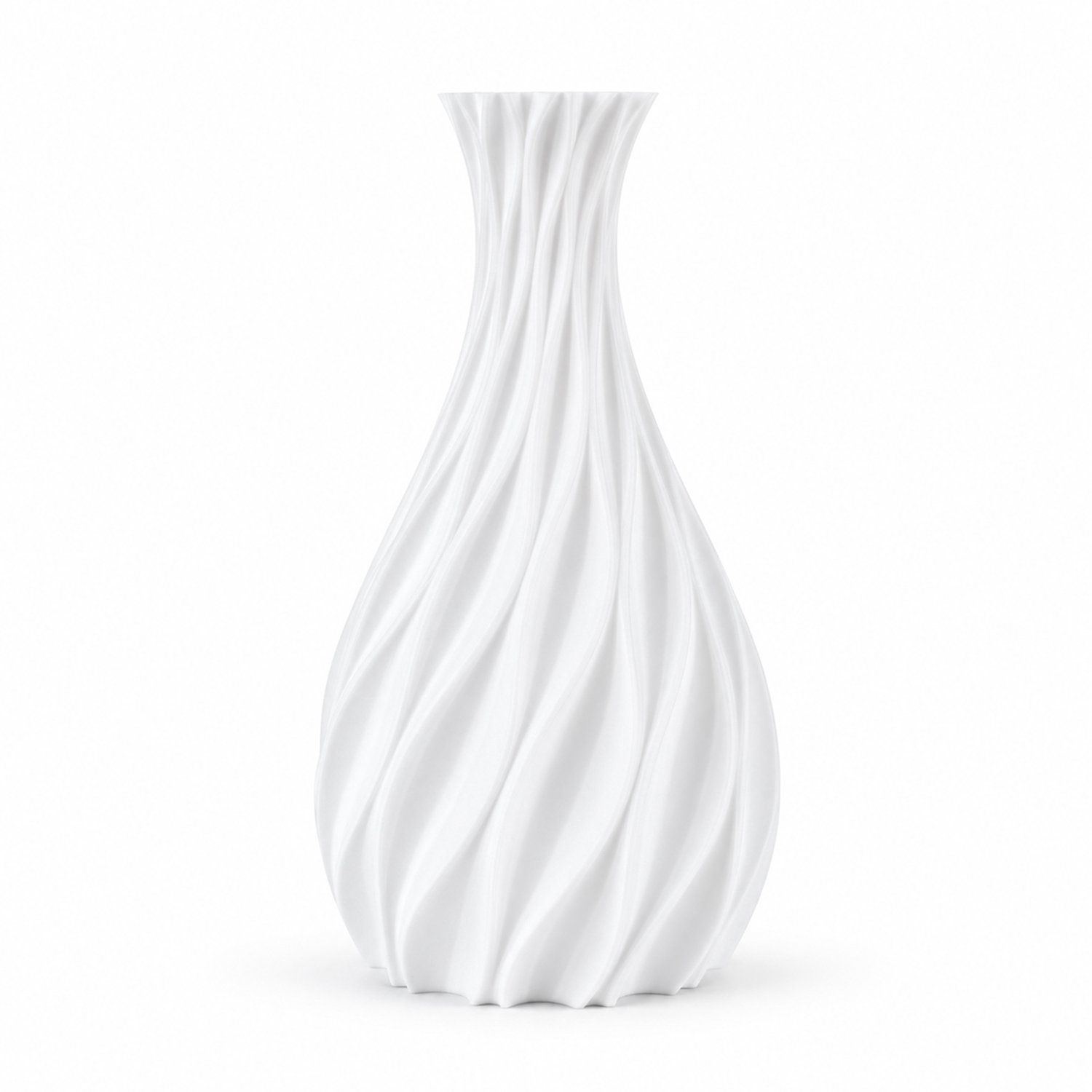 MODFU Witte Vaas 20 cm met Bloemenhouder – Moderne Decoratieve Vaas voor Droogbloemen en Kunstbloemen