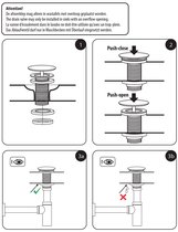 Differnz Design Afvoerplug - Pop-up Afvoerstop voor Wastafel - Gemaakt van Messing - Eenvoudige Schroefbevestiging - Diameter 63 mm en Hoogte 98 mm - Kleur Zwart - Geschikt voor Badkamer