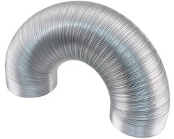 Starx Afvoerslang Flexibel - Ø100 mm - 1,5 m - Aluminium - Naturel - Zeer Lekdicht Door Felsnaad - Geschikt voor Ventilatie en Airconditioning - Bestand Tegen -30ºC Tot +250ºC