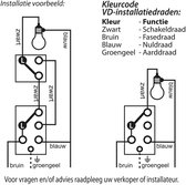 Q-Link Combinatie Contactdoos Opbouw - Stopcontact met Wisselschakelaar - Randaarde - Hotelschakeling voor Twee Schakelpunten - Verticale Montage - 4,6 x 6,5 x 12 cm - Zwart